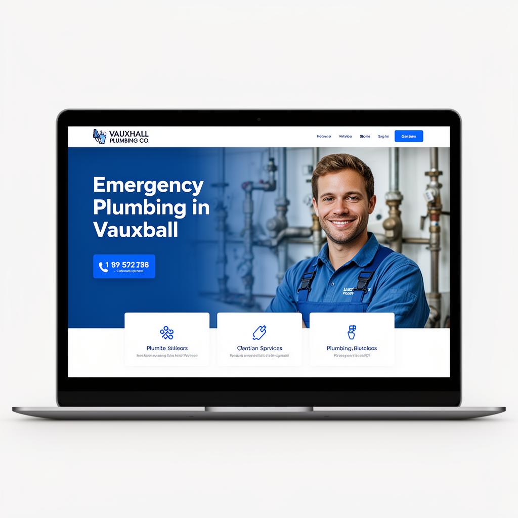 Screenshot of a plumber website built by OnTheMap